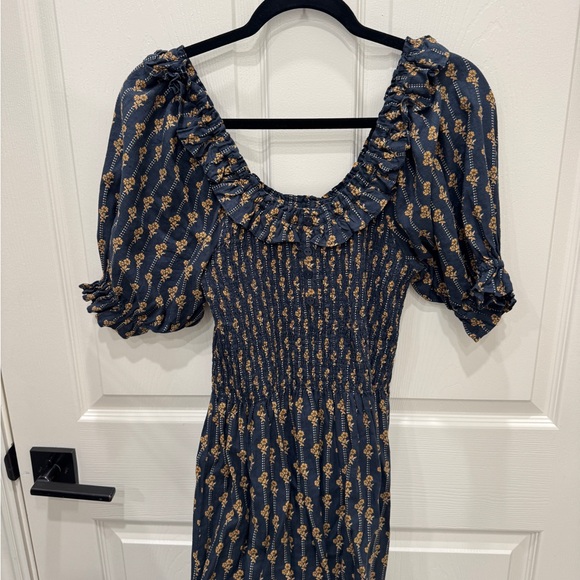 Rylee + Cru Navy and Gold Floral Maxi Dress - Picture 10 of 16